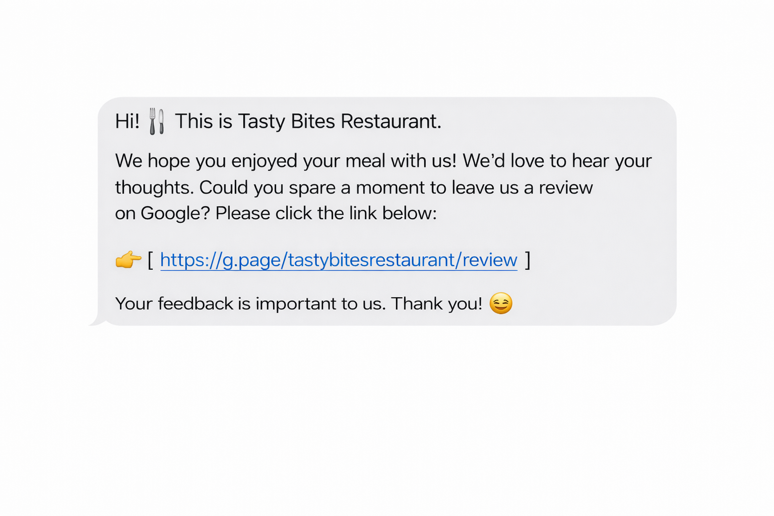 Restaurant Review Request